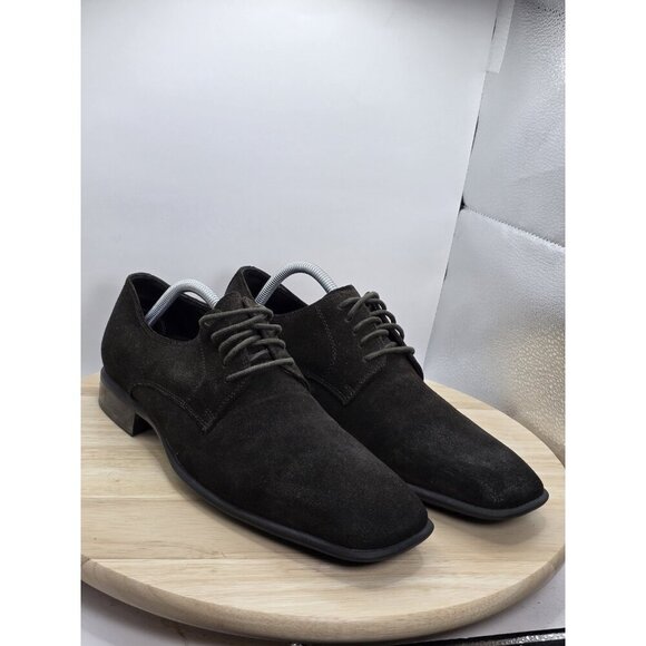 Donald J Pliner Dougy-81 Mens 9M Dark Brown Suede Leather Lace Up Dress Shoes - Picture 5 of 10